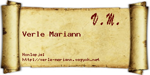 Verle Mariann névjegykártya